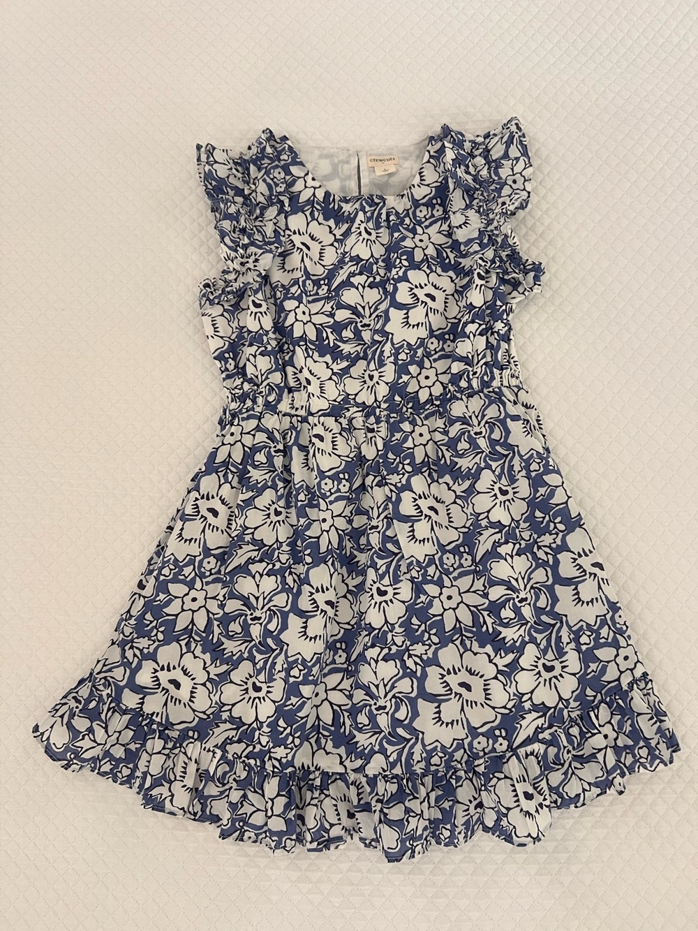 Crewcuts blue and white floral dress